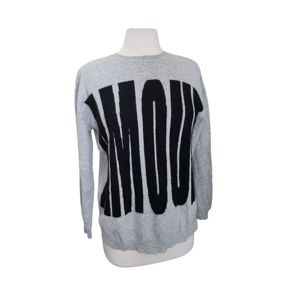 Magaschoni Sweater Womens's M Amour Nylon‎ Viscose Angora Wool Gray Black - Picture 1 of 12